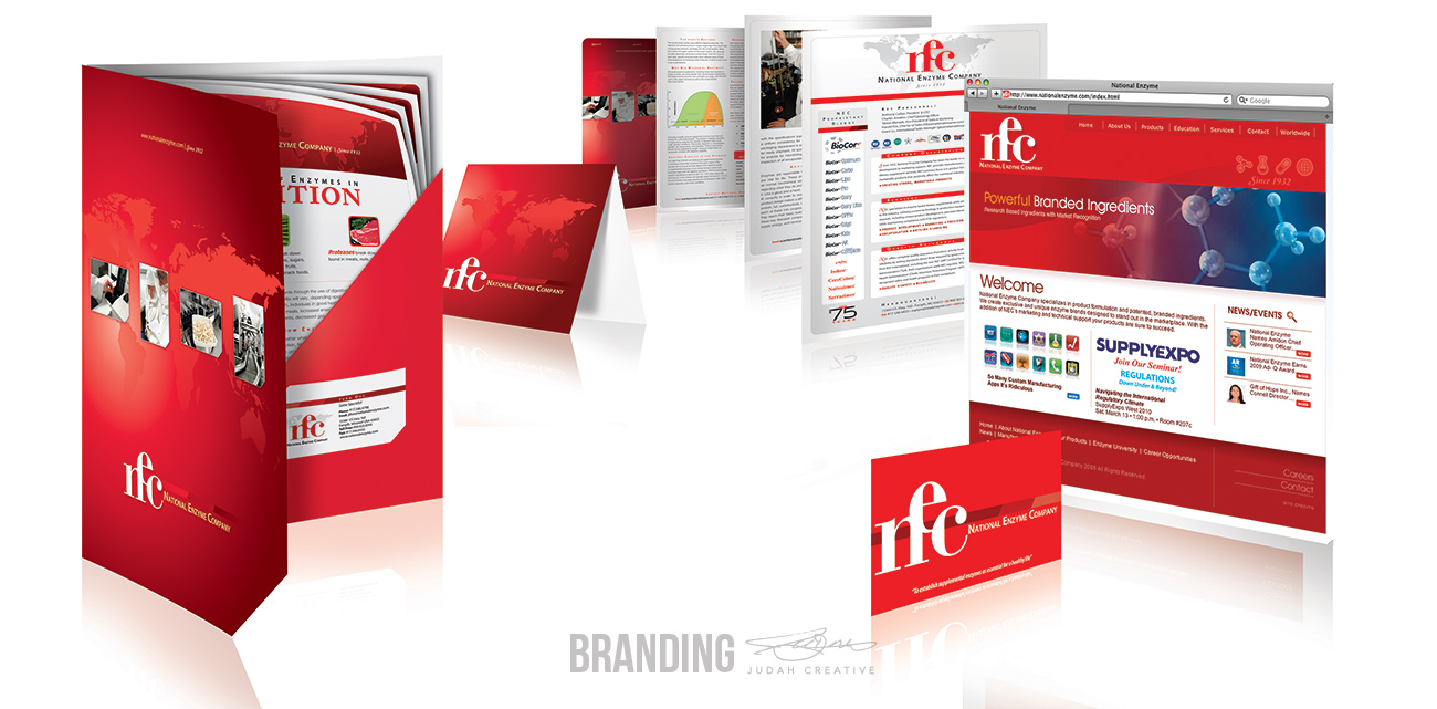 Corporate Branding by Judah Creative (Branson, MO - Springfield, MO). Business card design, flyer design, folder design, technical info sheet design, rack card design, website design