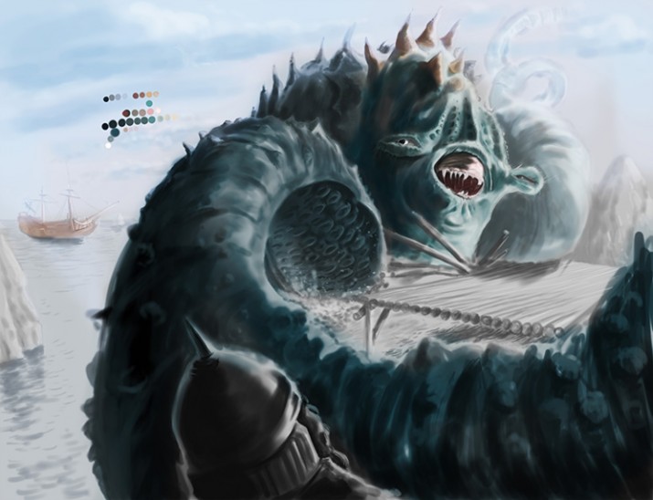 giant sea monsters art