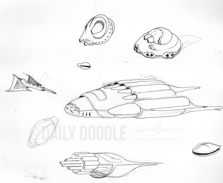 Warship Drone Doodles by Judah Fansler, Artist, Designer, Illustrator at Judah Creative, A full service Graphic Design & Illustration Studio