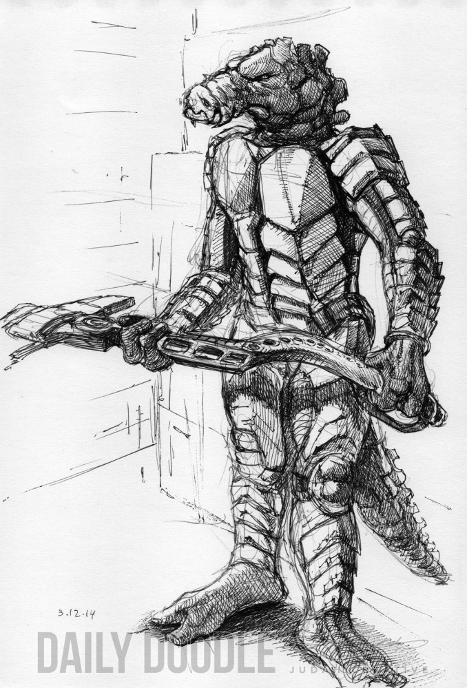 031714 Sci Fi Character Doodle by Judah Fansler, Artist, Designer, Illustrator at Judah Creative, A full service Graphic Design & Illustration Studio